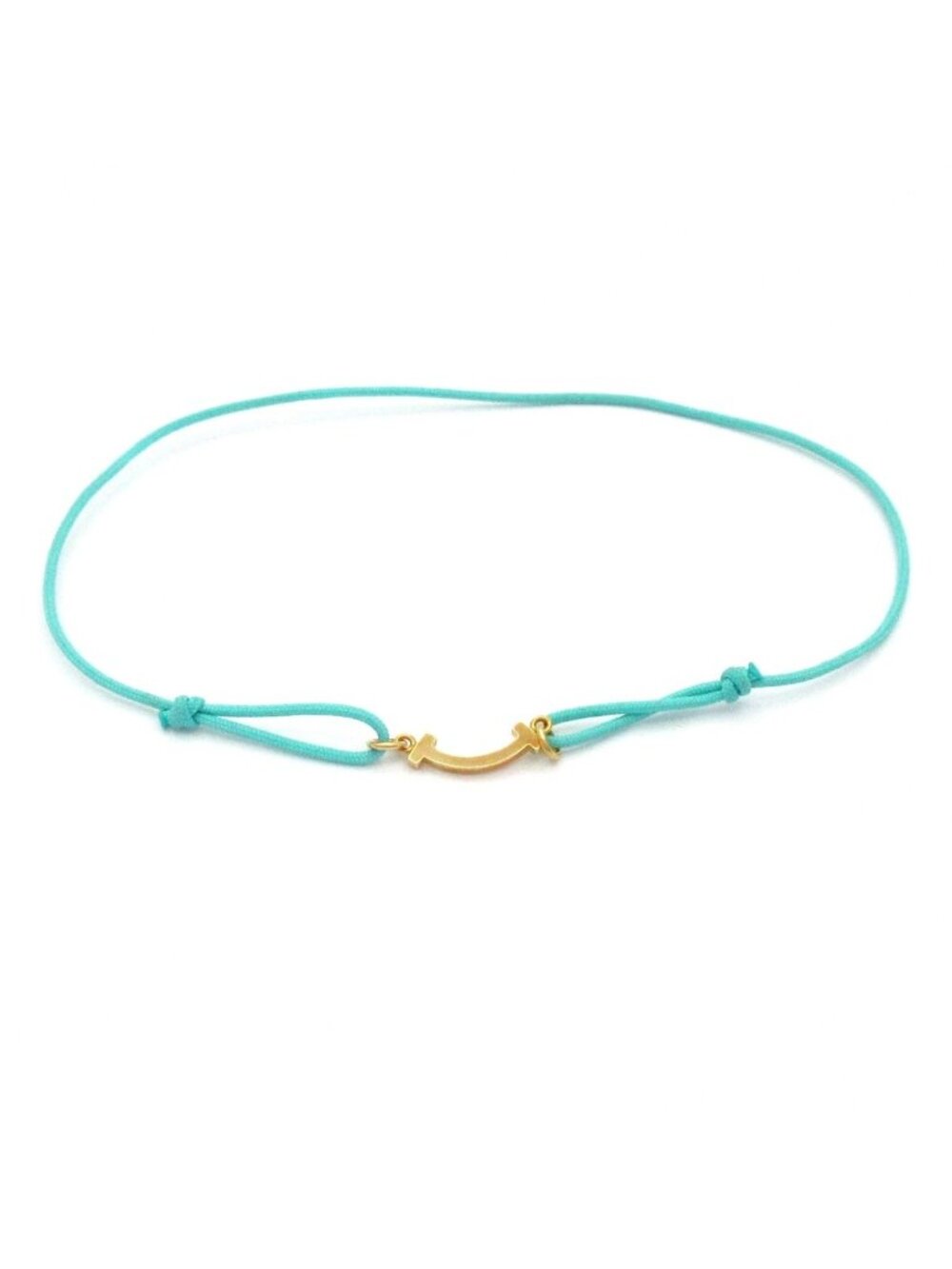 Tiffany & Co Bracelet T Smile 18k Yellow Gold Blue
